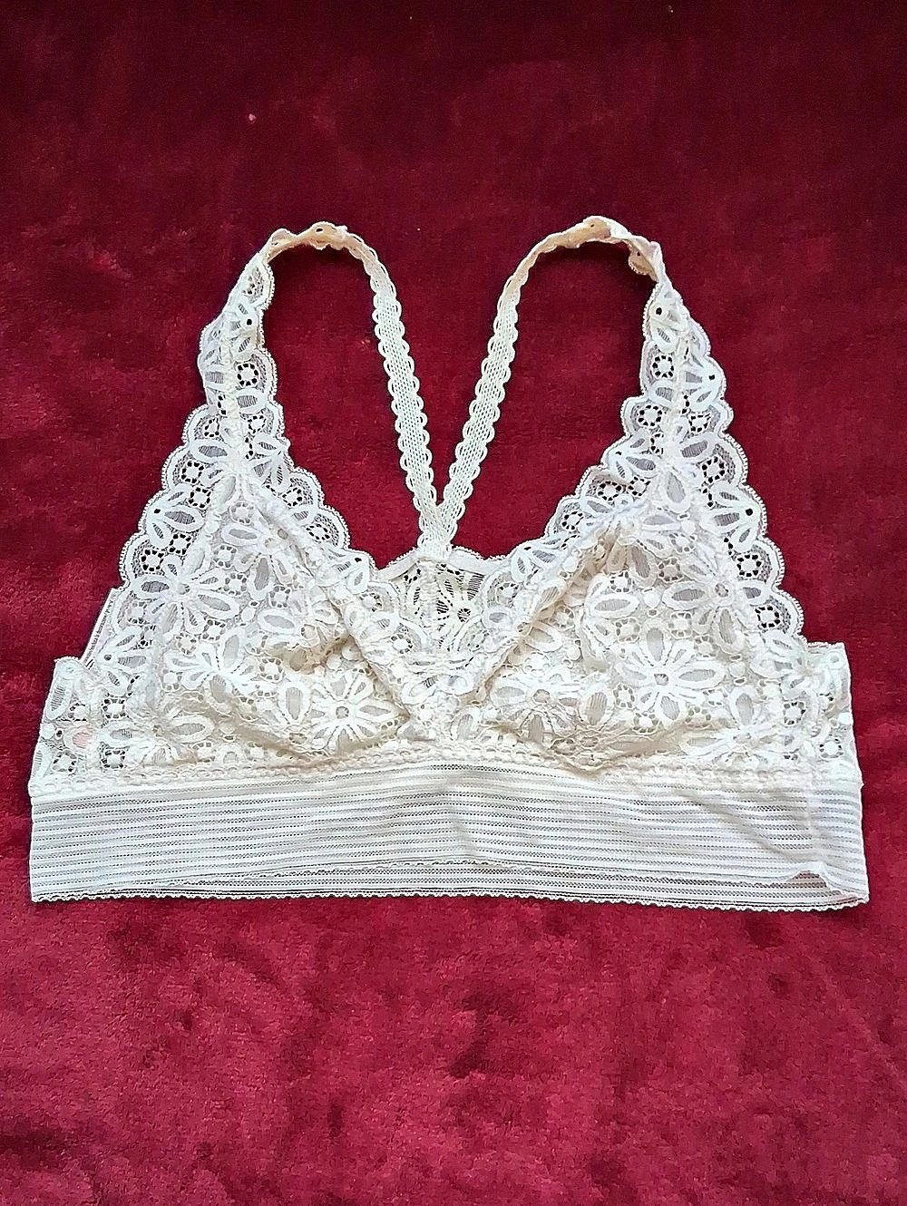 Victoria's Secret Lace Floral Bralette White Size Large